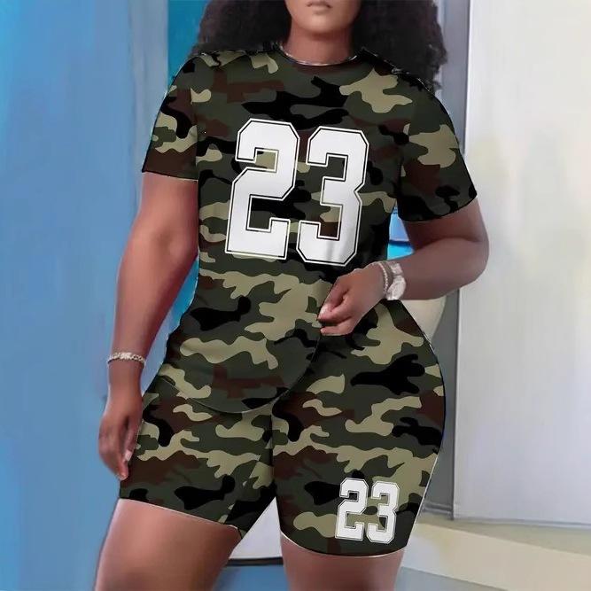 1116 new European and American casual fashion trend high-quality short-sleeved T-shirt shorts set