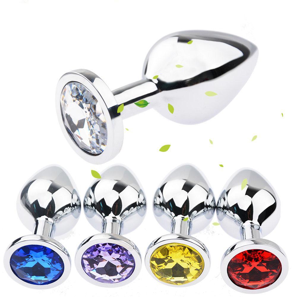 Couple Anal Plug Sex Toys Intimate Metal Stainless Steel Anal Plug With Crystal Jewelry Dildo Vibrator Smooth Touch Anal Plug