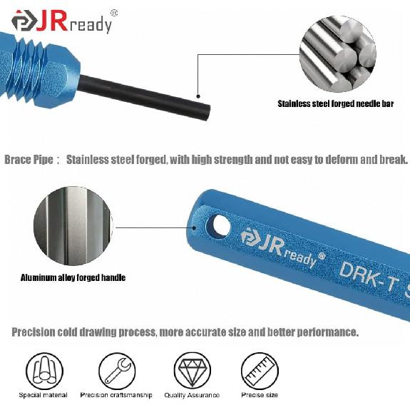 JRready ST5228 Nástroje pro vyjímání, Sada nástrojů pro demontáž pro konektory JST/AMP .062" /Molex .062" & .093” s kolíky a dutinkami, Trubičky pro samčí a samičí konektory