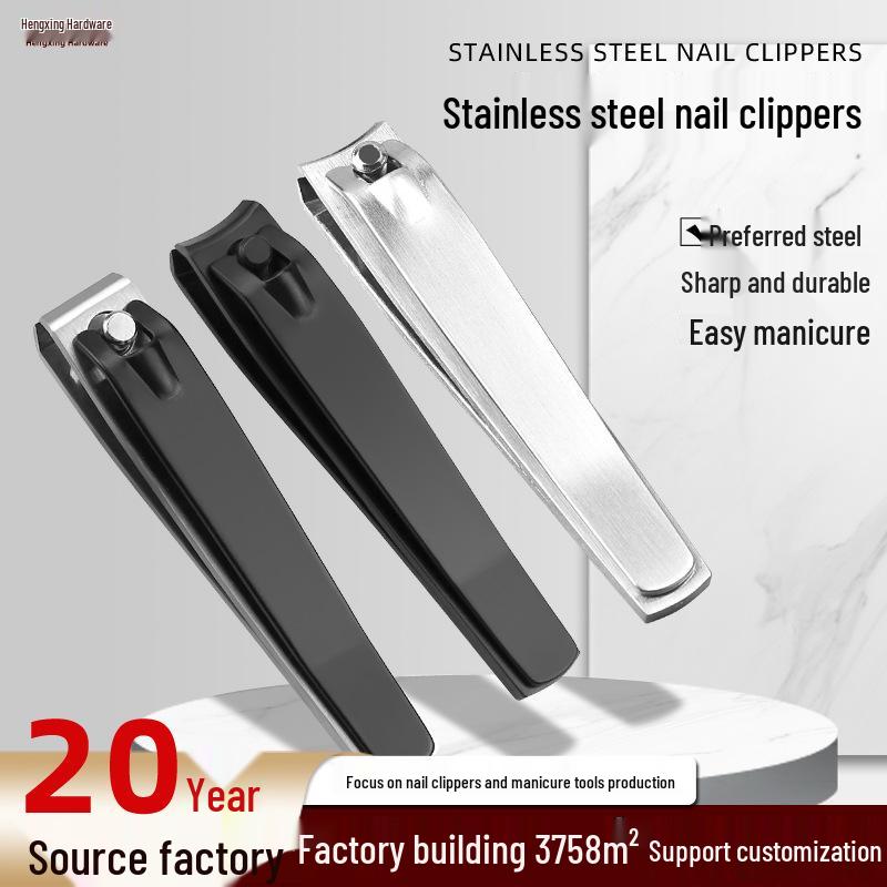 

Stainless Steel Nail Clippers Set - Large & Small Sizes, Flat Mouth Design Small Curved