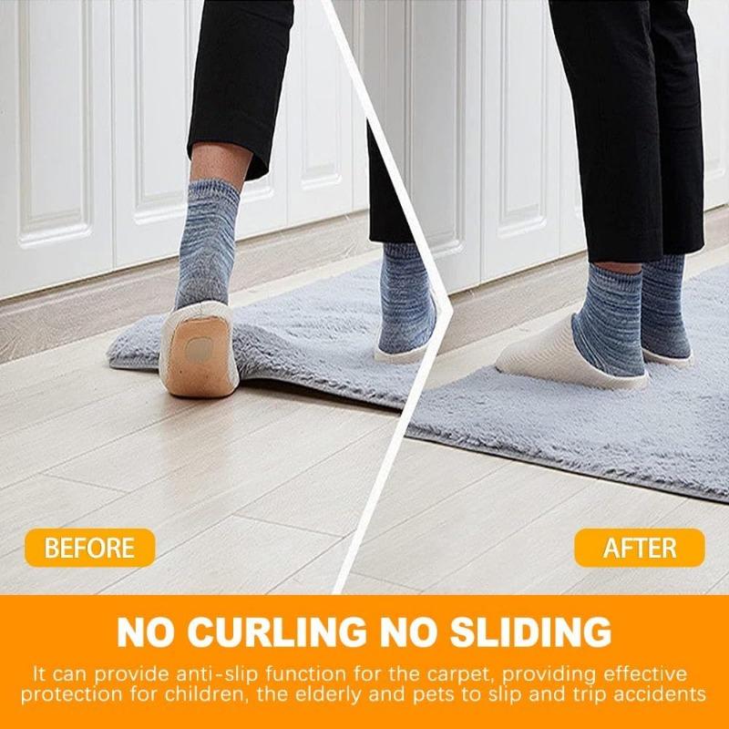 Carpet Non-slip Sticker Reusable Washable Anti Curling Carpet Patch Fixed Stickers Floor Rug Mat Tape Gripper Corner Mat