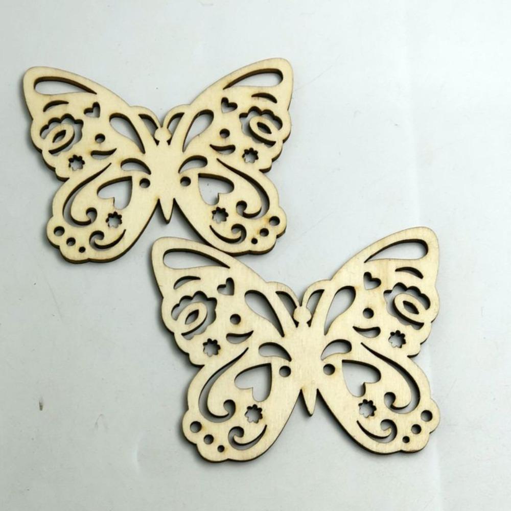 10pcs 90mm*69mm Unfinished Wooden Cutouts Wood Blank Wooden Ornaments  Hanging Ornaments