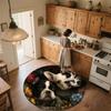 Door Frame Flower Dog,Round Area Rug,Carpet Rug for Living Room Bedroom Sofa Playroom Decor,Non-slip Floor Mat