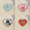 16pack Unique Heart Patches Luxurious Embroidery Patches Personality Appliques for Creative Projects