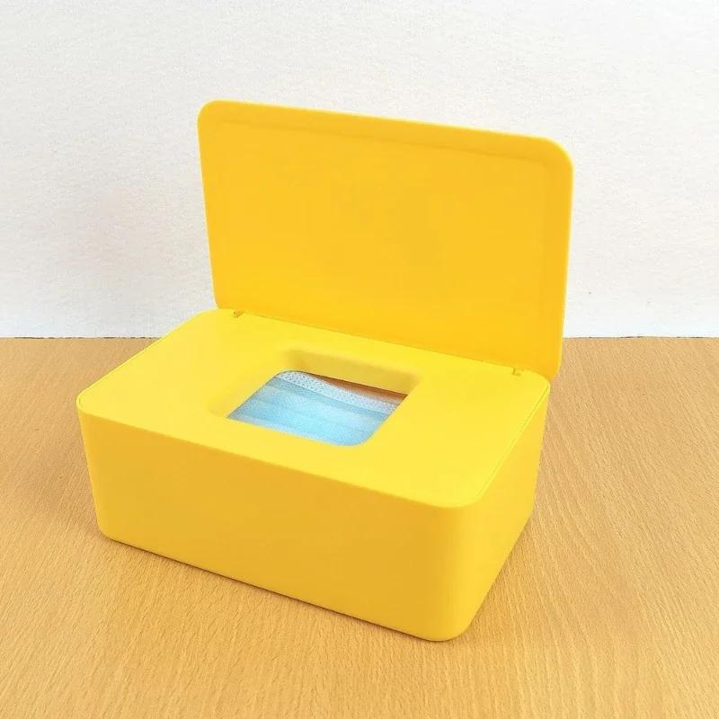 Home Desktop Portable Wet Wipes Dustproof Storage Box with Lid Tissue Dispenser