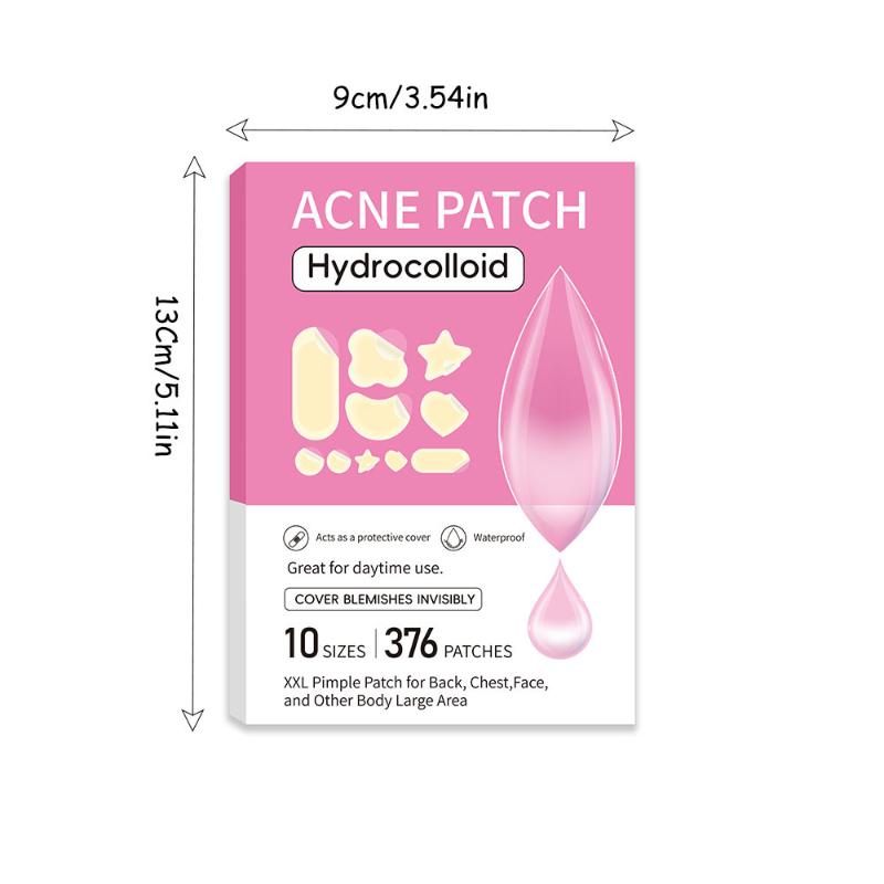 Large Pimple Patches Bulk For Face Hydrocolloid Multi-Shape Invisible Removal Acne Patches Covering Body Forehead Chin Blemishes