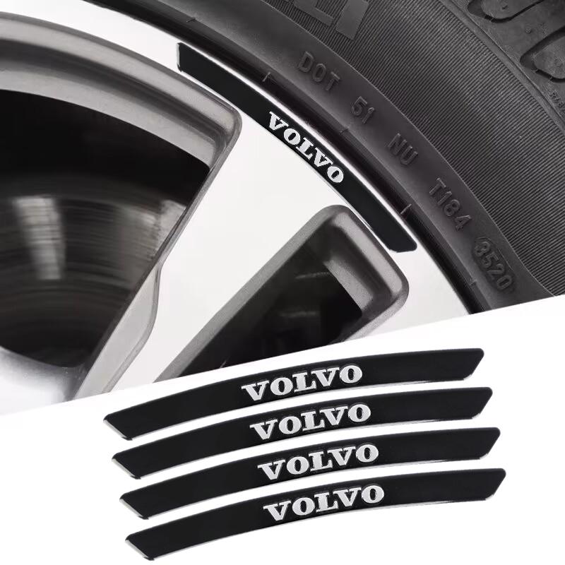 4 Stück Auto-Felgenaufkleber Auto-Reifenemblem Dekor Aufkleber Zubehör für Volvo S60 S80 S90 C30 XC40 XC60 XC70 XC90 V40 V60 V90