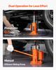 Air Hydraulic Bottle Jack, 12 Ton Max Load Capacity, 265-505 Mm Lifting Range, Pneumatic/Manual Heavy Duty Welded Bottle Jack with Hand Pump for SUV,