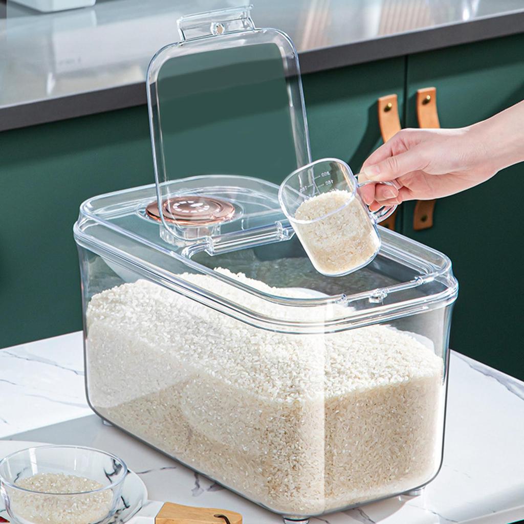 Rice Storage Container Pet Dog Food with Measuring Cup Sealed Box Organization for Dry