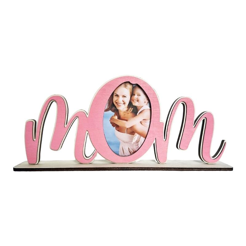 

Mamas Wood Letter Picture Frame Set Craft with Color and Brushes, Special Present for Parent 1