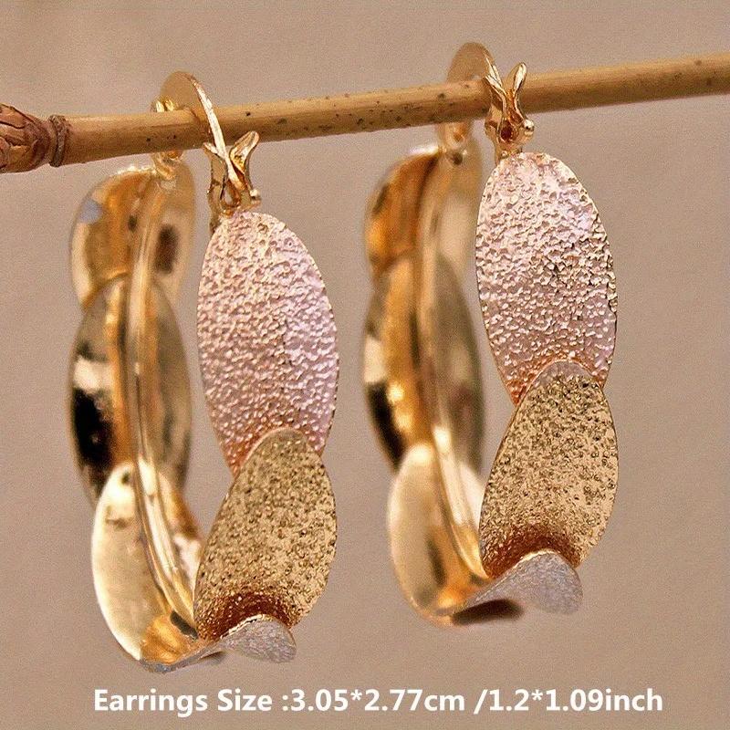Exquisite  Metal Oval Geometry Hoop Earrings for Women Gorgeous Bright Classic Personality Earrings Jewelry