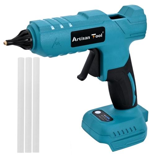 Artisan Tools [Japanese Brand] AT-HG01B Cordless Rechargeable Hot Melt Glue Gun with 11mm Stick, 180C (320F) for DIY Hobbies, Crafts, Woodworking, a