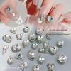 Nail Art Rhinestone Ornaments: Large Oval & Square Transparent Silver-White Crystals