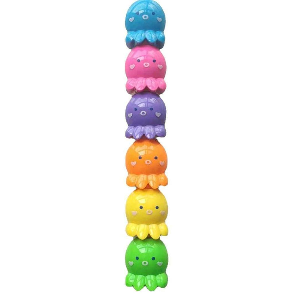 Colorful Animal-Themed Stress Relief Markers: Flexible Decompression Art Supplies for Kids with Sleeves and Fluorescent Planner Pens.