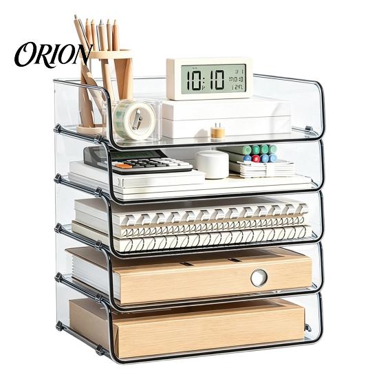 Acryl Aktenordner Halter Klares Tablett, 1/2/3/4/5 Etagen Papier Dokument Büro Aufbewahrungsbox Box, Stapelbar Zubehör Schreibtisch Ständer Halter