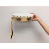 Nogami Mokko Yamayo Tambourine, 21cm, Clear (Wood Grain, White Frame), Cowhide Leather, Tin (Jingle), 6 Holes, 3-Color Ribbon Included, 0200005