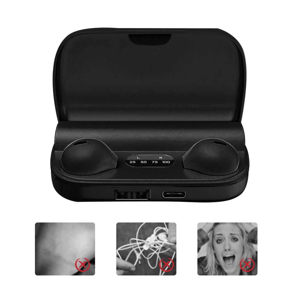 And Night Sleep Single Battery Level IPX5 for Both Left and Right Bluetooth USB Portable Button Stealth Miniature Bluetooth Mini Wireless Hidden
