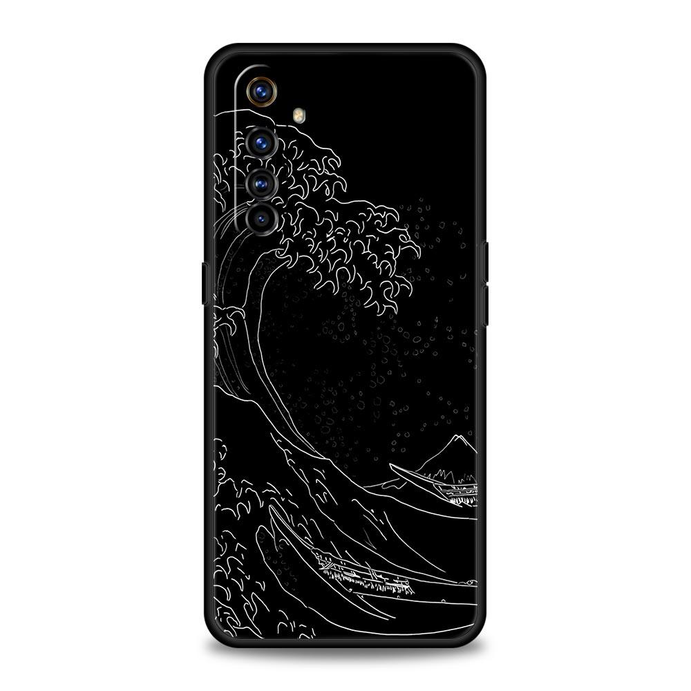 Dragon Flower Grass Line Art Phone Case For Realme 10 9 8 5G 7 6 GT2 Pro Plus 9i 8i C21 C11 C25 C35 GT Neo 2 3 3T Soft Cover