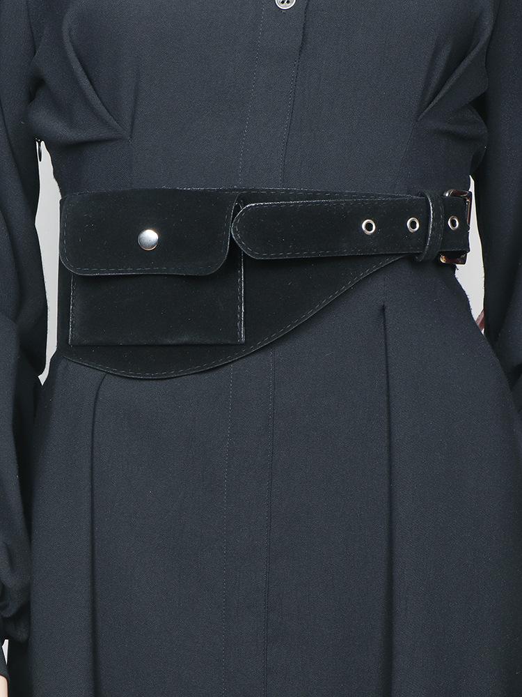 Women's Brown Vintage Suede Waist Bag - High-End Decorative Belt for Jeans & Skirts