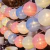 LED Cotton Balls String Lights Lantern Battery or USB Powered Wedding Home Party Ornament Lighting Stings Christmas Decoration