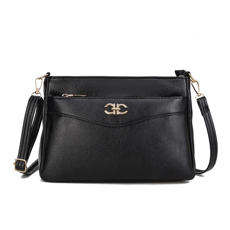 Bag Women's Night Market New Large-capacity Women's Shoulder Bag Solid Color Lychee Pattern Oblique Span Bag