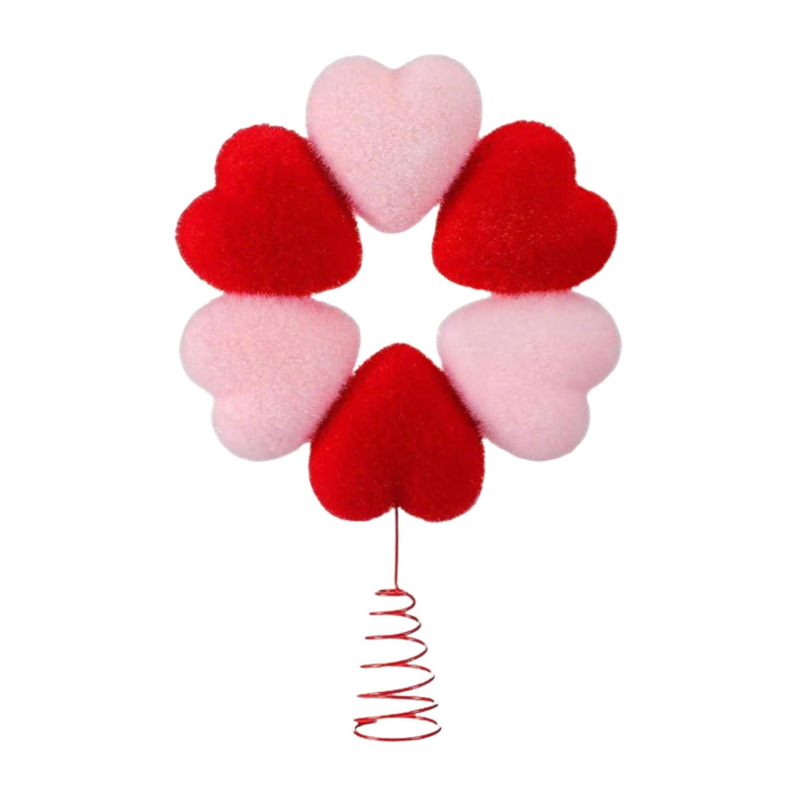

Heart-shaped Flocked Color-block Tree Top Decoration One Size рожевий