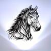 Horse Head Wall Decor Cutout metal Art Wavy Mane Room Decoration