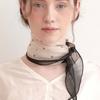 Halden Ray Shape Dot Pattern Chiffon Scarf (SC003_ivoryblack)