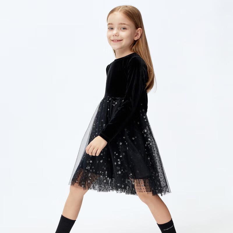 Little MO&Co. Girls Velvet Star Mesh Princess Dress 110