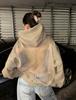 Felpa con cappuccio a rete sexy gotica autunnale, vestiti Y2K, moda femminile, stile street, maglione a maniche lunghe traslucido, giacca casual