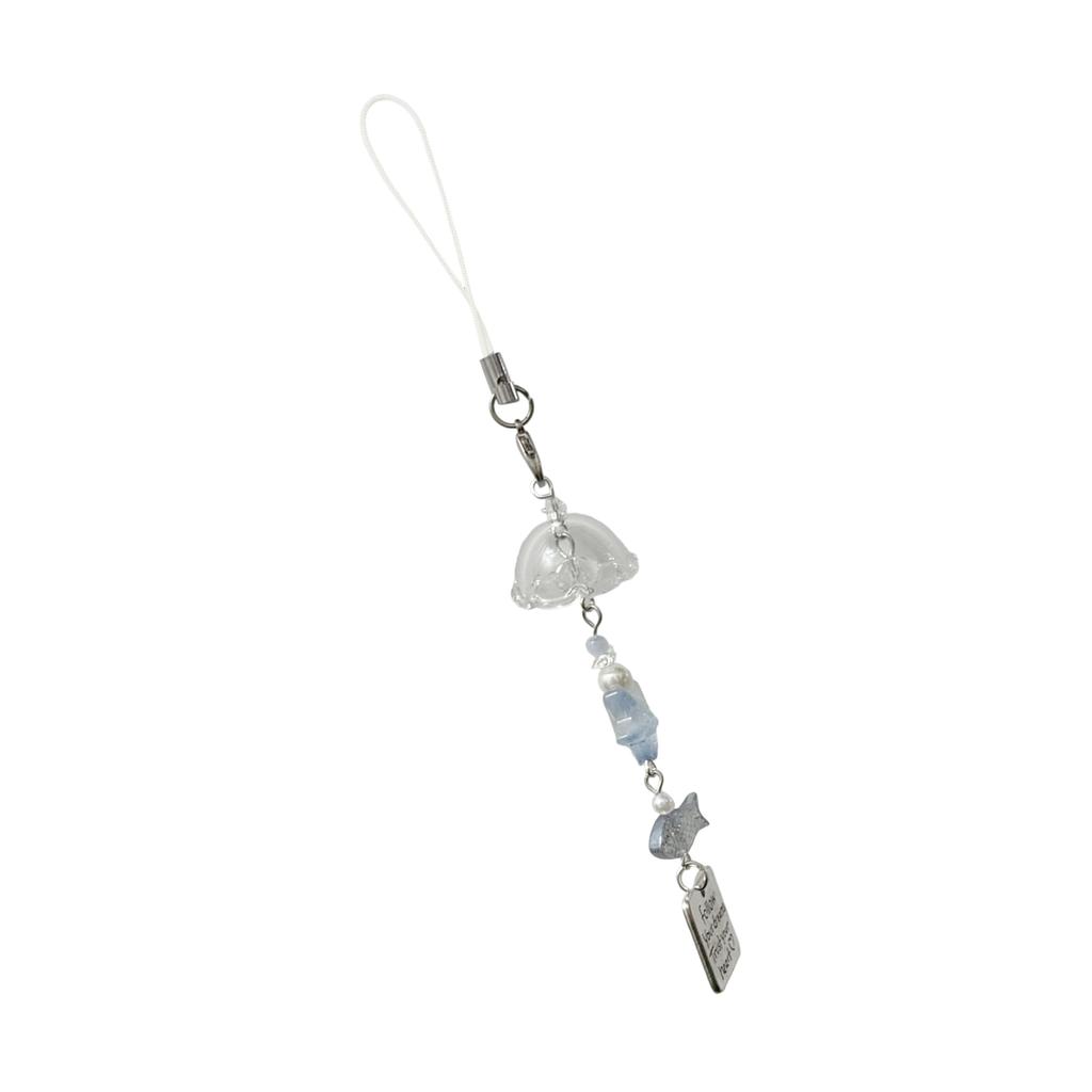 Starfish Fish and Jellyfish Star Key Chain Beaded Pendant for Phone and Camera Cases Stylish Bag Accessory for Women