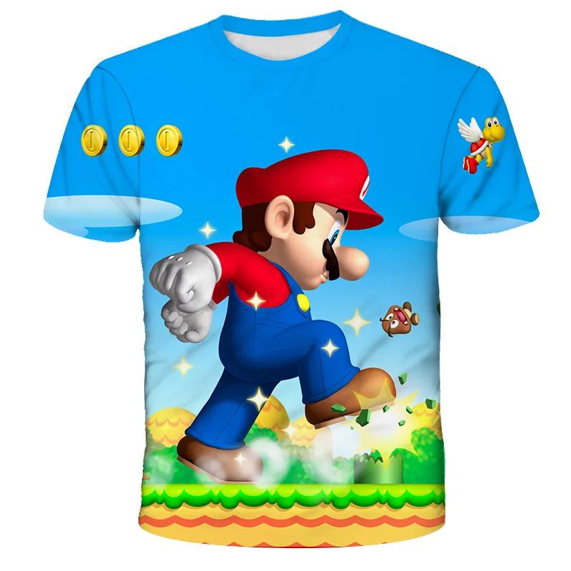 Child Game Super Mario Bros T Shirt Kids Boy Cartoon Clothes Tops Tees Boys T-shirt Luigi Mario T-shirts Children's Short Sleeve
