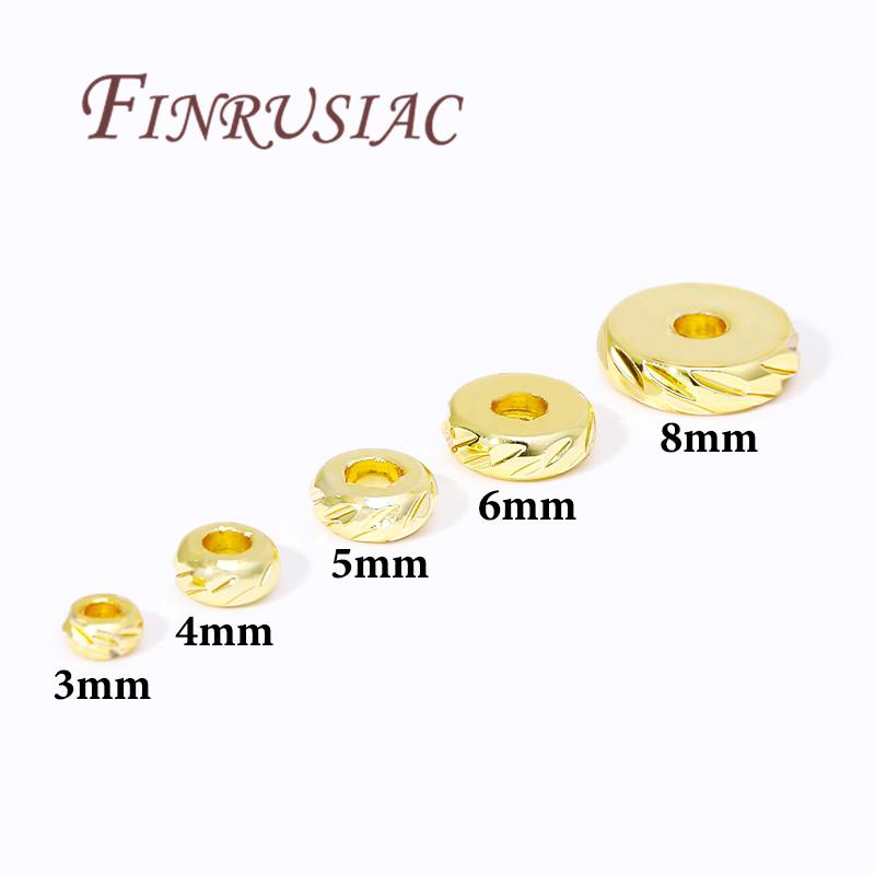 3mm-8mm Beads Separators 18K Gold Plated Spacer Beads For Bracelets Accessories DIY Jewelry Making Supplies,Metal Beads