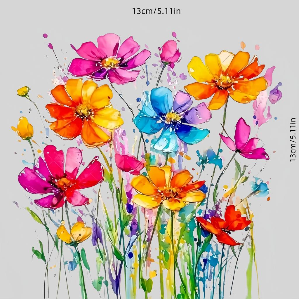 Durable Vinyl Car Decals - Vibrant Oil-Painted Floral Design Waterproof & Scratch-Resistant Stickers for Cars, Trucks, SUVs - Tail Lights