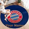 FC Bayern Munchen Custom Name Round Area Rug,Carpet Rug for Living Room Bedroom Sofa Playroom Decor,Non-slip Floor Mat