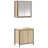 2 Piece Bathroom Furniture Set In Sonoma Oak Wood Composite