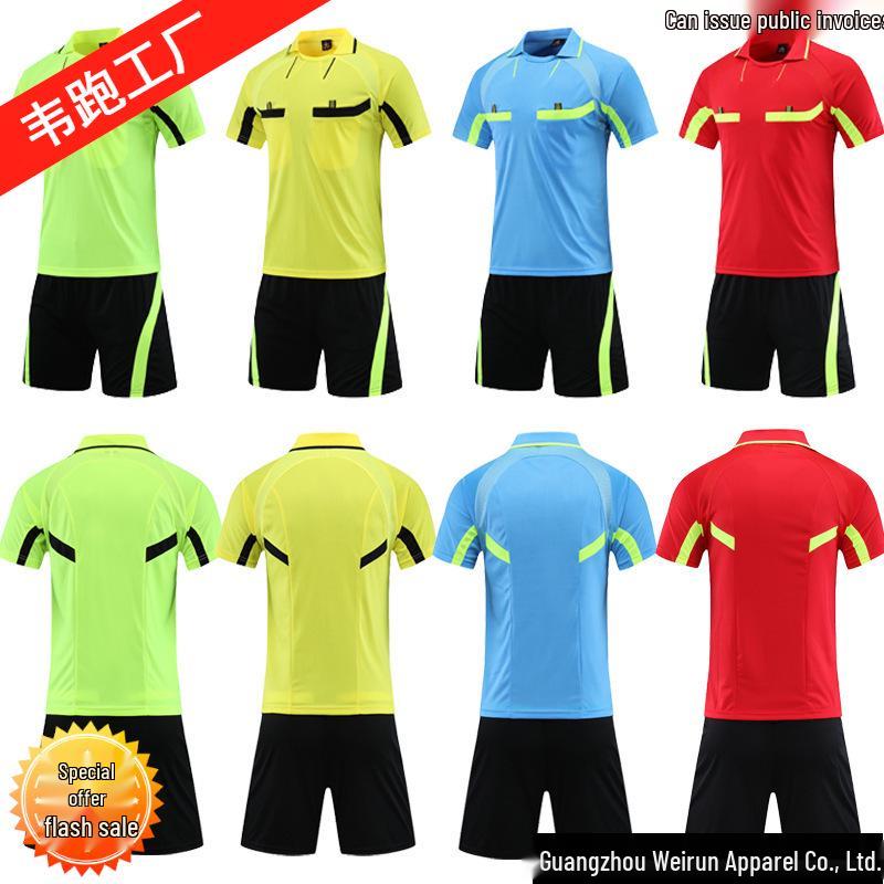 Professional Quick-Dry Referee Uniform Set for Football Competition Sportswear