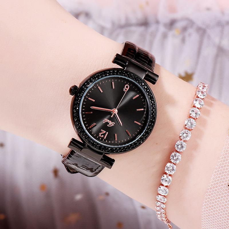 

Same Versatile Fashion Casual Belt Watch Rhinestone Student Waterproof Quartz Watch