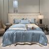 Luxury European Style Ice Silk Summer Quilt Set High-end Embroidered Cooling Blanket 4/3/1 Pcs Sets  Air Conditioning Comforter