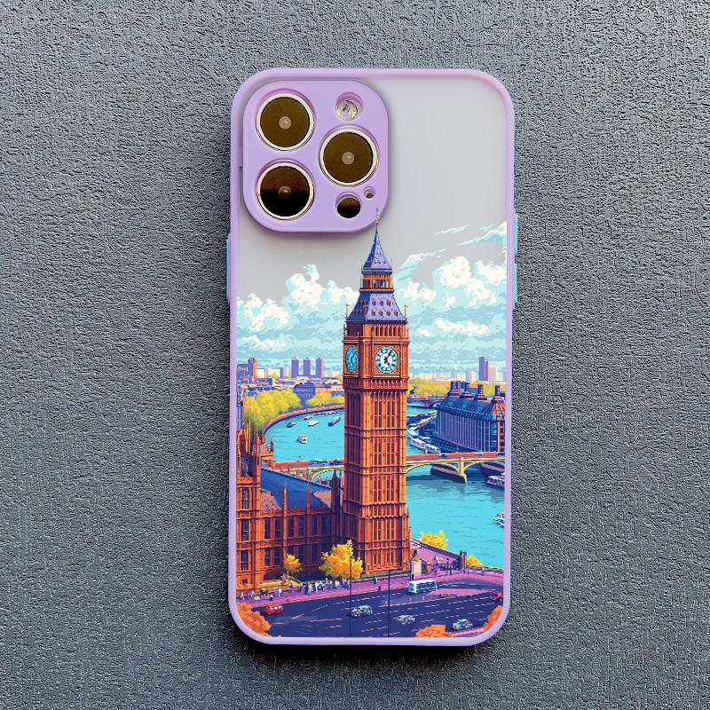 

World Travel City Urban Architecture Hand Painted Phone Case For iPhone 17 16 15 Pro Max Plus 13 12 Mini 14 11 Pro Max XR Cover iphone 17Pro
