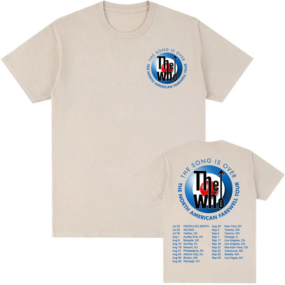 The Who The Song Is Over Tour 2025 T-shirt Graficzny Zespół Rockowy Unisex Streetwear Bawełna Męski Damski T-shirt Nadruk Odzież Koszulka