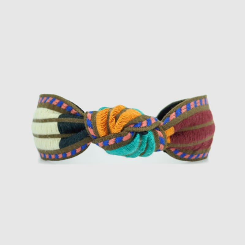 LALA Ethnic Striped Hairband - Brown