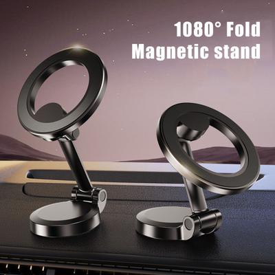 Support magnétique de téléphone pour voiture, rotation à 360°, nano-adhésif, en alliage d'aluminium, avec aimants puissants, pour iPhone 15/14/13/12