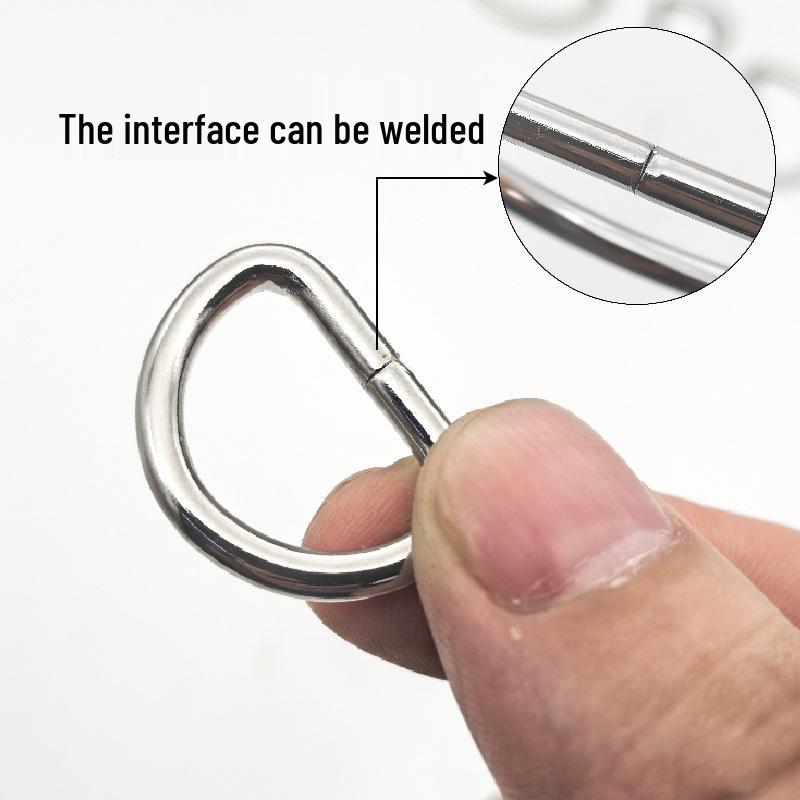 Metal D-Ring Buckle for Bags and Suitcases: Semi-Circular Iron Hardware for Clothing Accessories