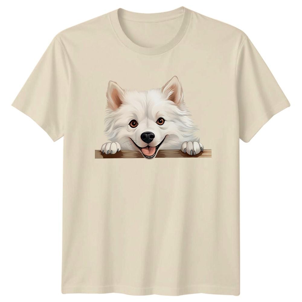 Cute Smiling Samoyed Peekaboo Dog Breed Pet Animal Graphic TShirt
