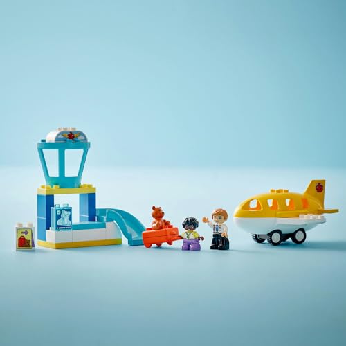 LEGO Duplo Duplo Town First Airport Toy, Birthday Gift, Educational Building Blocks, Boys and Girls, Ages 18 Months, 2 Years, 4 Years, Pretend Play, V