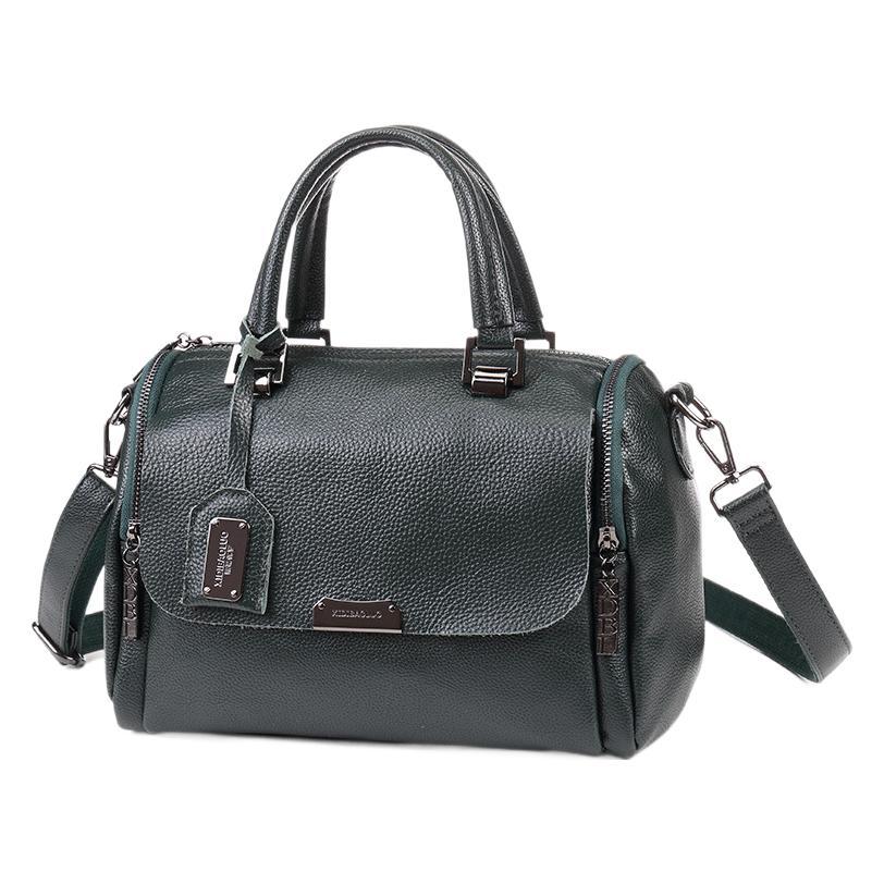 New Fashionable Retro Leather Handheld Single Shoulder Crossbody Boston Multi Layer Pillow Women's Bag