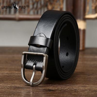 Riem Dames Echt Rundleer Oppervlak Eenvoudige Mode Retro Alles-Match Trendy P gesp Riem Dames