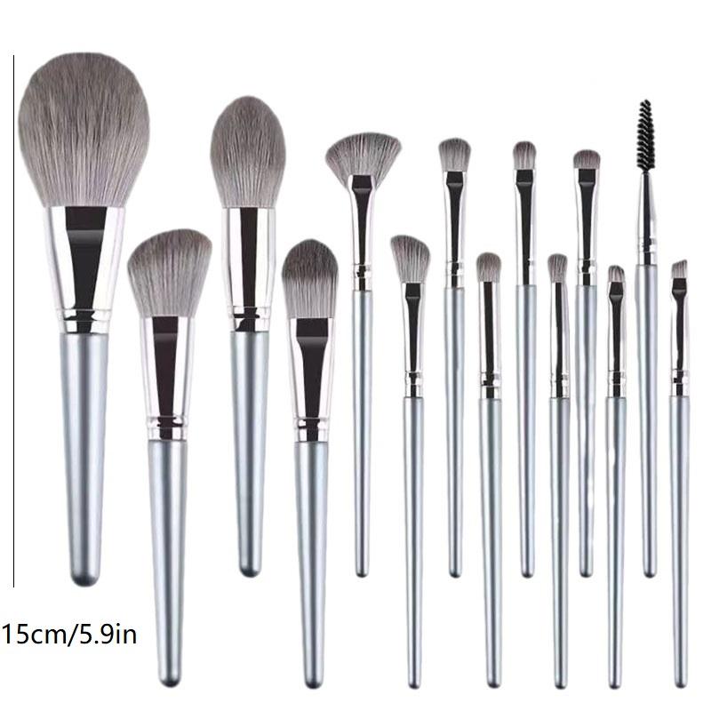 Set Pennelli Trucco Ultra Morbidi 14 Pezzi Setole Morbide Pennello Polvere Libera Viso Intero Pennello Ombretto Pennello Cosmetico Professionale