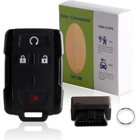 Remote Gmc Replacement Key Fob With OBD Simple Key For 15-21 Chevrolet Colorado/GMC Canyon,14-18 Chevrolet Silverado/GMC Sierra,FCCID M3N32337100 (1 1 pcs